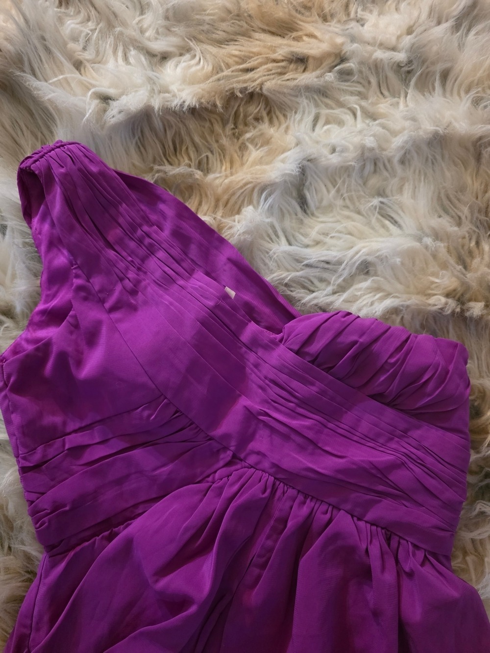 ModCloth One-Shoulder Purple Ruffled Dress - Picture 3 of 7